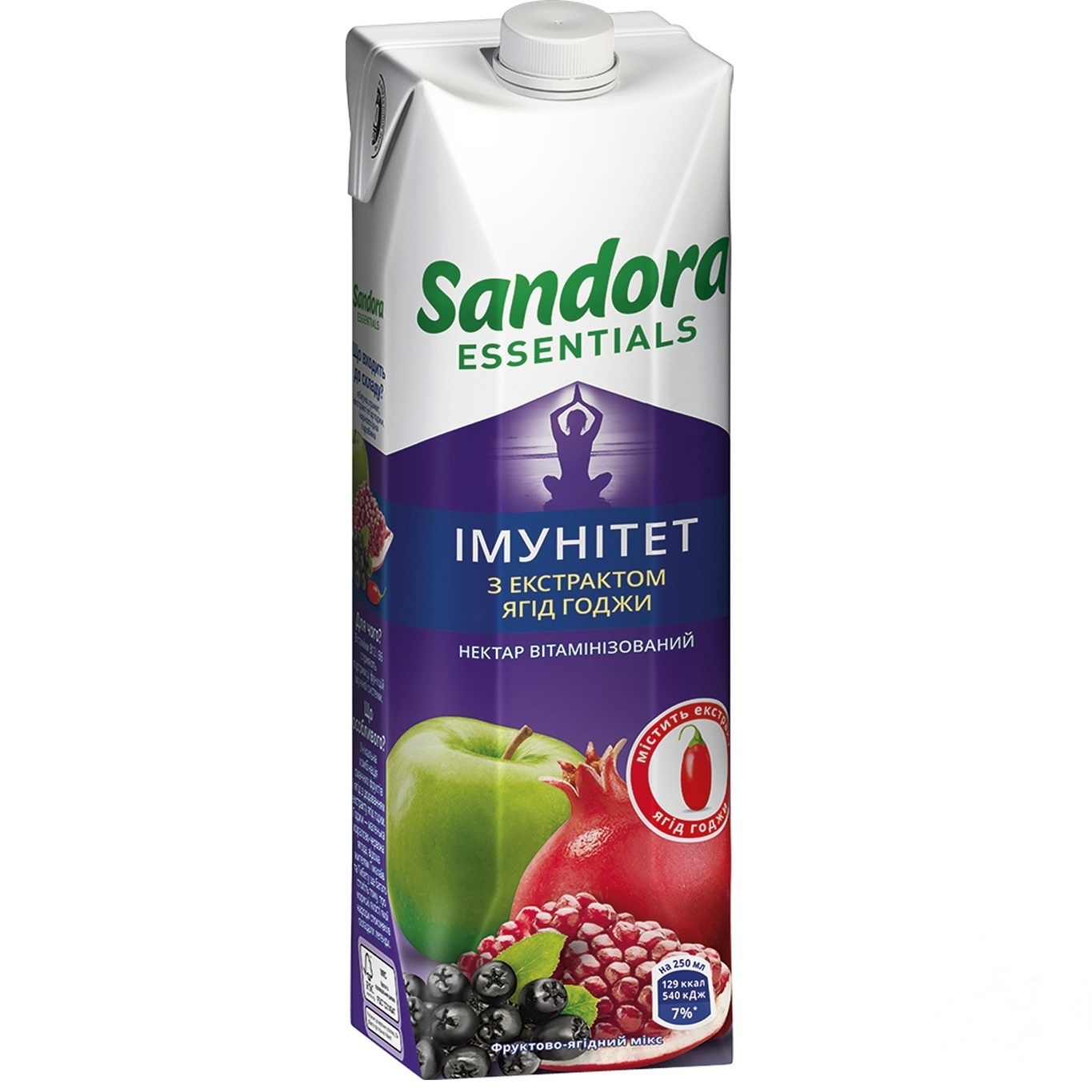 Нектар Sandora Essentials из яблок, гранатов и черноплодной рябины с экстрактом ягод годжи 0,95л
Нектар Sandora Essentials из яблок, гранатов и черноплодной рябины с экстрактом ягод годжи 0,95л
