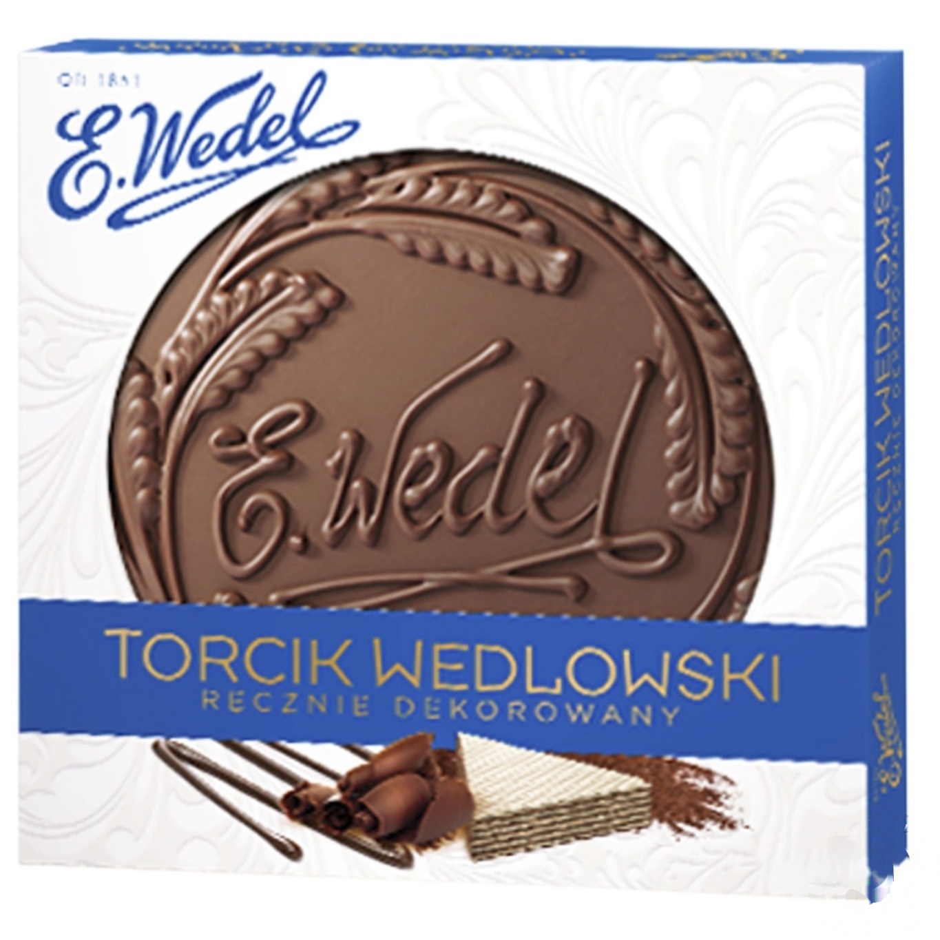 Торт E.Wedel Torcik Wedlowski вафельно-ореховый в темном шоколаде с декором ручной работы 250г
Торт E.Wedel Torcik Wedlowski вафельно-ореховый в темном шоколаде с декором ручной работы 250г
