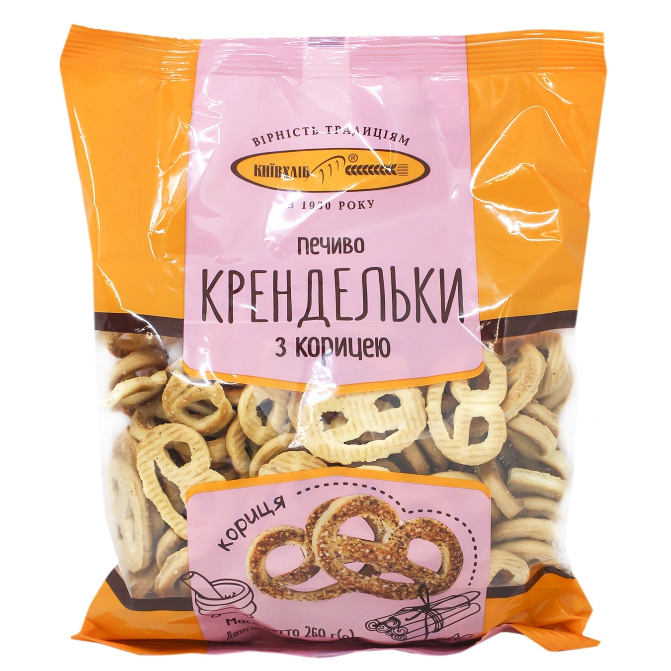 Печенье Киевхлеб Крендельки с корицей 260г
Печенье Киевхлеб Крендельки с корицей 260г