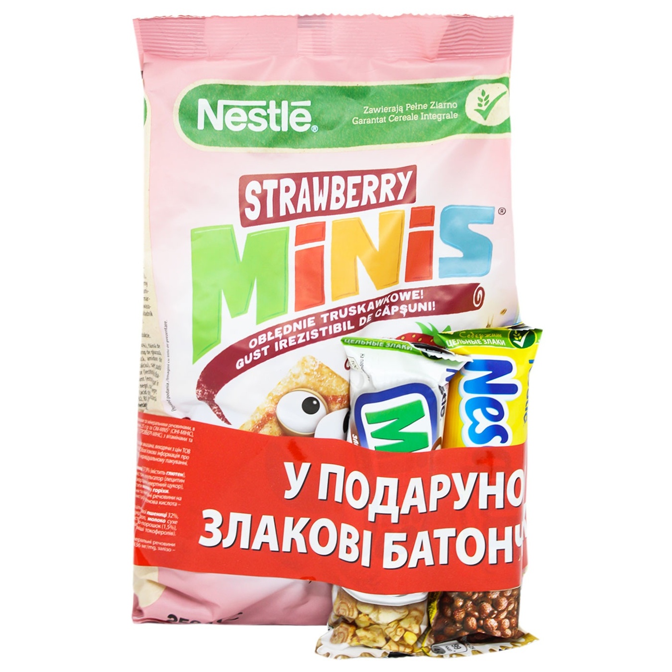 Готовый сухой завтрак NESTLÉ® STRAWBERRY-MINIS® со вкусом клубники + залковые батончики 300г
Готовый сухой завтрак NESTLÉ® STRAWBERRY-MINIS® со вкусом клубники + залковые батончики 300г