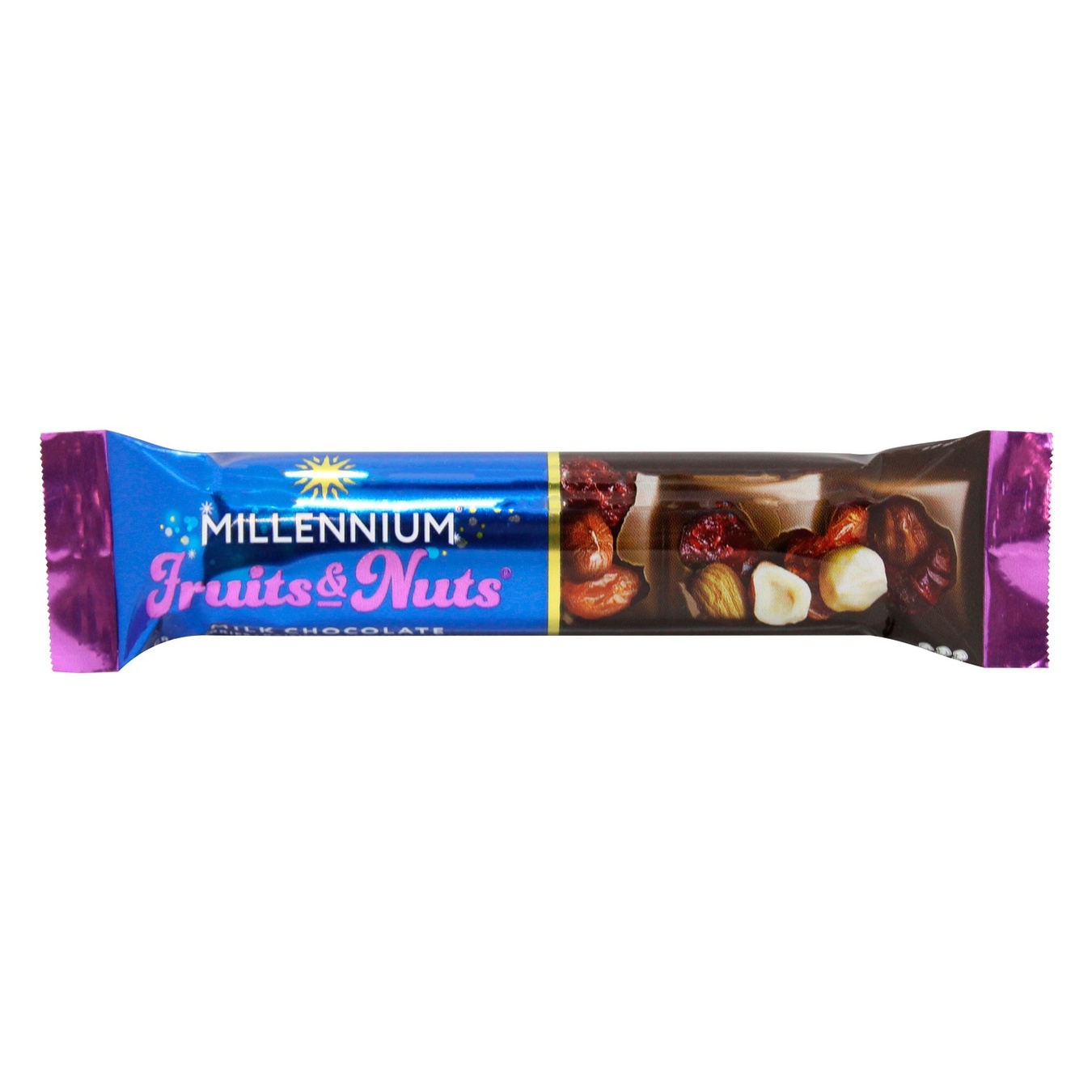 Шоколад молочный Millennium Fruits&Nuts с миндалем, целыми лесными орехами, клюквой и изюмом 35г
Шоколад молочный Millennium Fruits&Nuts с миндалем, целыми лесными орехами, клюквой и изюмом 35г