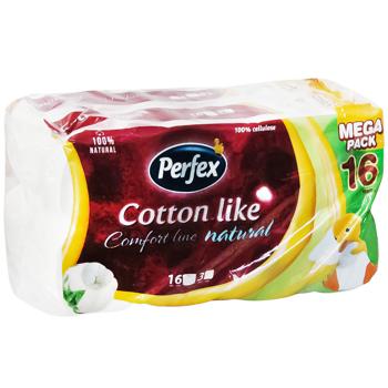 Туалетная бумага Perfex Cotton Like 3-слойная 16шт - купить, цены на Auchan - фото 3