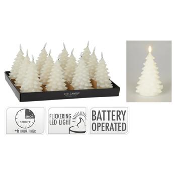 Свеча электрическая Ёлка 11x11x17см