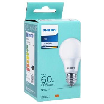 Лампа LED Philips 60W A60 E27 CW 230V FRND1PF/6DISC 4000К - купити, ціни на КОСМОС - фото 2