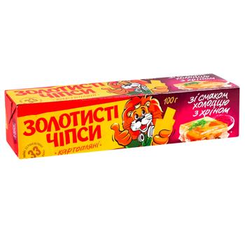 Zhayvir Zolotysti Potato Chips with Horseradish Aspic Flavor 100g - buy, prices for - photo 2