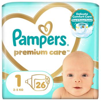 Подгузники Pampers Premium Care Newborn 1 2-5кг 26шт - купить, цены на Идеал - фото 2