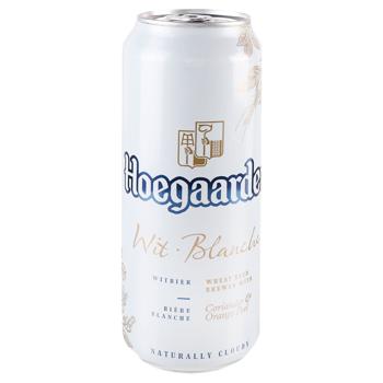 Пиво Hoegaarden Wit Blanche светлое нефильтрованное 4,9% 0,5л - купить, цены на Cупермаркет "Харьков" - фото 1