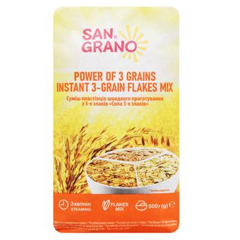 San Grano Strength of 3 Cereals Flakes Mixture 500g - buy, prices for Auchan - photo 2