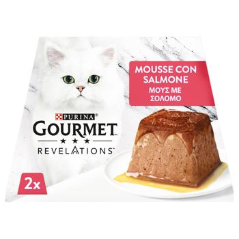 Корм влажный Gourmet Revelations Мусс с лососем и подливкой для взрослых кошек 57г х 2шт - купить, цены на MasterZoo - фото 2