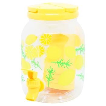 Набір для напоїв Зед Банка з краном 2,5л + 4 стакани Лимон - купити, ціни на ЕКО Маркет - фото 1