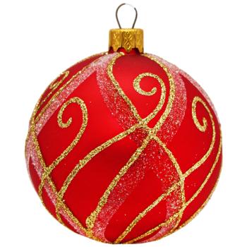 Куля ялинкова з декором червоний 8см в асортименті - купити, ціни на Auchan - фото 5