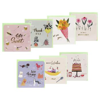 Sweet Life Greeting Card with Envelope in Assortment 9.2x9.2cm