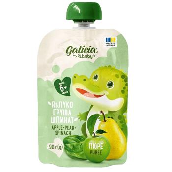 Galicia Baby Apple-Pear-Spinach Puree 90g - buy, prices for METRO - photo 1