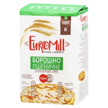 Мука EuroMill пшеничная цельнозерновая сеяная 1кг