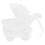 Підвіска ялинкова Візочок дитячий 11*11см срібні блискітки