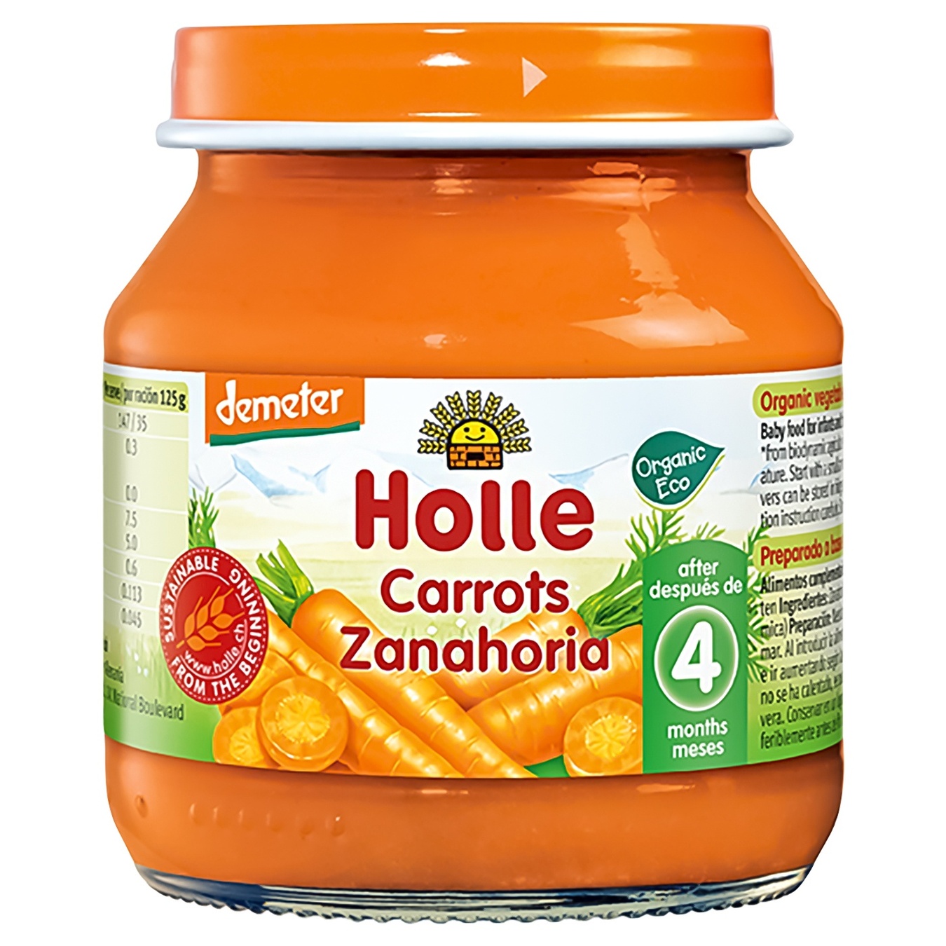 

Пюре Holle морковь с 4 месяцев 125г