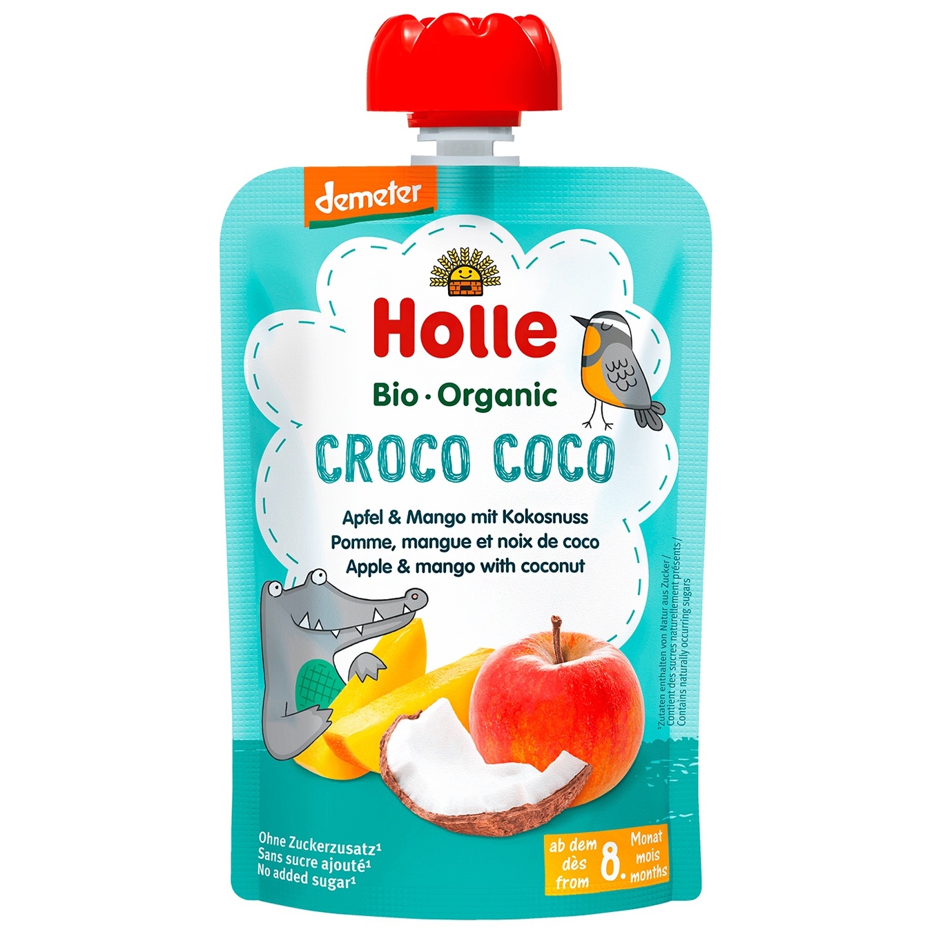 

Пюре Holle Croco Coco яблоко манго кокос с 8 месяцев 100г