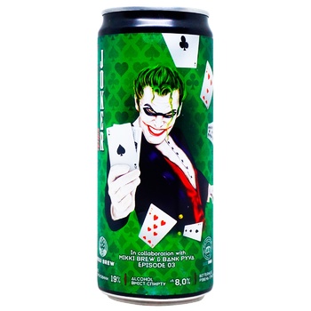 Mikki Brew Joker Light Unfiltered Beer 8% 0.33l