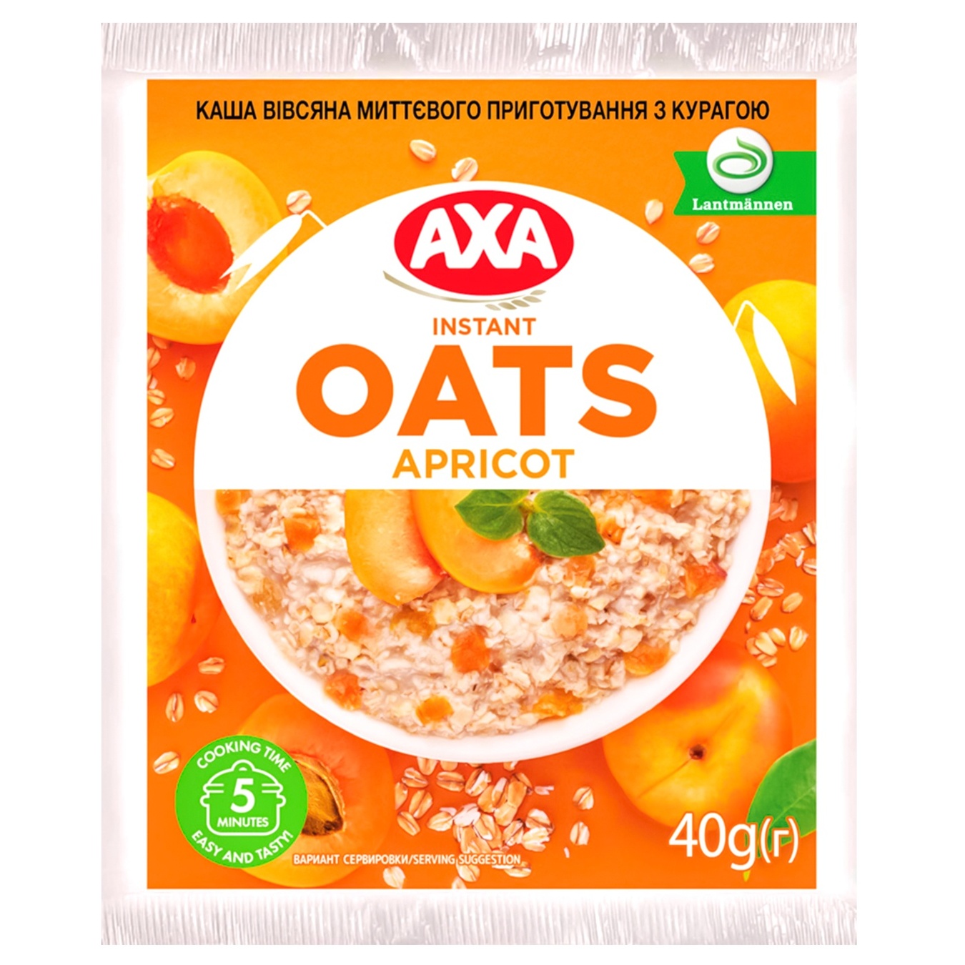 

Каша овсяная АХАс курагой быстрого приготовления 40г