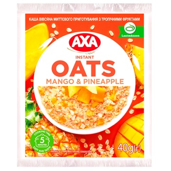 АХА With Tropical Fruits Quick-Cooking Oat Porridge 40g - buy, prices for Auchan - photo 1