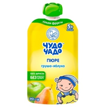 Chudo-Chado pear-apple puree without sugar for children from 4 months 90g - buy, prices for METRO - photo 1