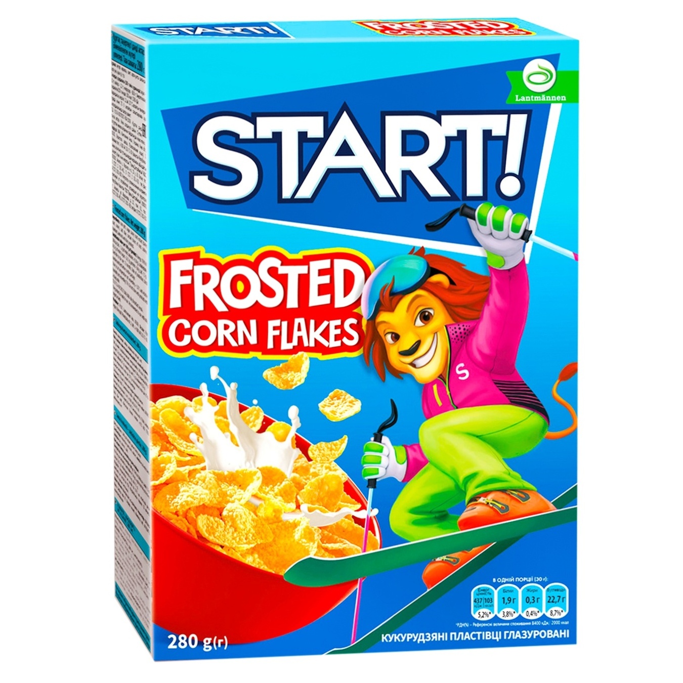 

Сухие завтраки Start! хлопья кукурузные глазированные 280г