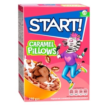 Start! With Caramel Filling Pillows Dry Breakfast 250g - buy, prices for MegaMarket - photo 1