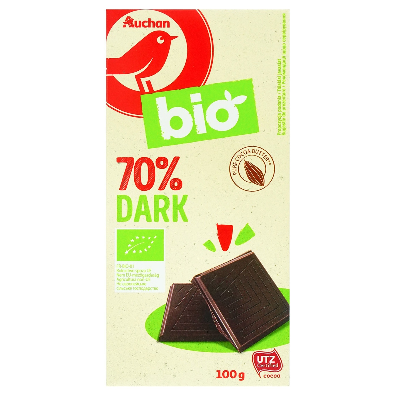 

Шоколад Ашан Био черный 70% 100г