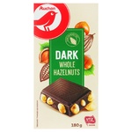 Auchan Black Chocolate with Whole Hazelnuts 180g