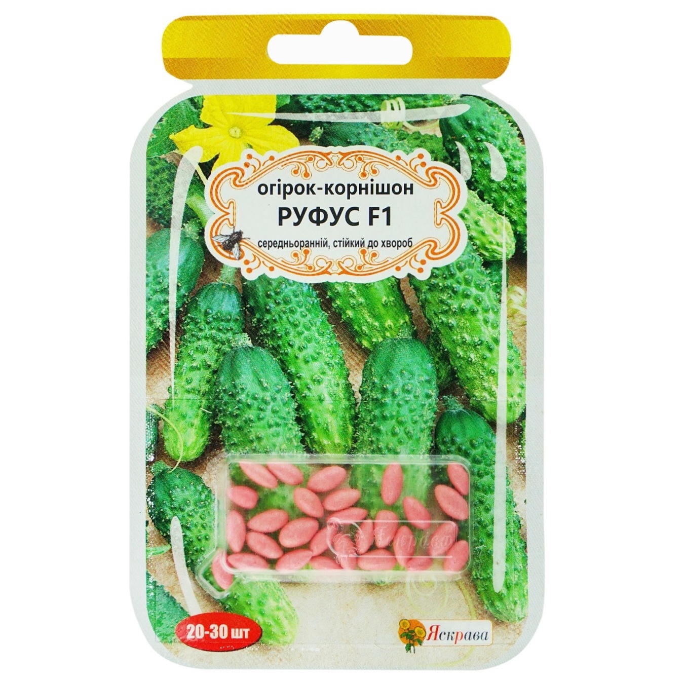 

Семена Яскрава Огурец-корнишон Руфус драже 20-30шт