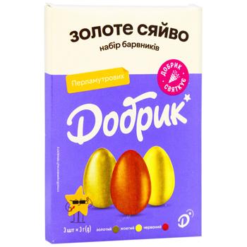 Набір барвників Добрик Золоте сяйво для великодніх яєць 9г - купити, ціни на Восторг - фото 2