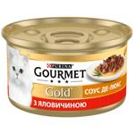 Gourmet Gold Sauce Deluxe Wet Food with Beef for Cats 85g