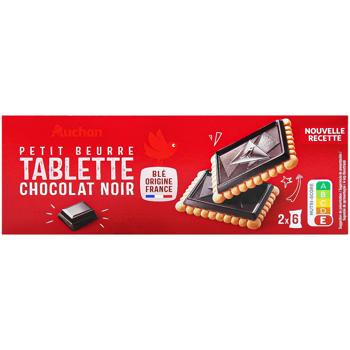 Печенье Auchan с черным шоколадом 150г - купить, цены на - фото 2