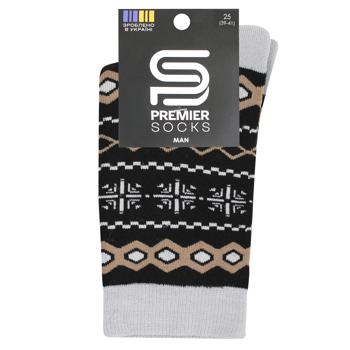 Носки Premier Socks Премиум мужские махровые р.25 серо-черный