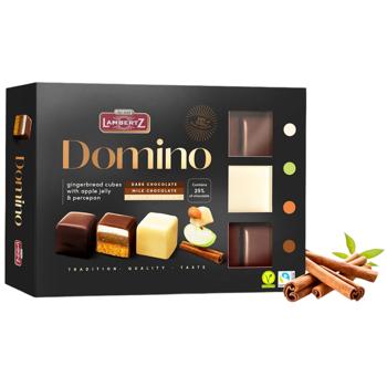 Lambertz Domino Assorted Chocolate Gingerbread Cubes with Jelly 175g