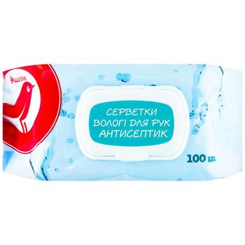 Салфетки влажные Auchan Антисептик 100шт - купить, цены на Auchan - фото 1