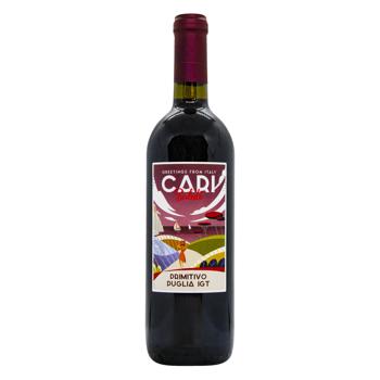 Вино Cari Saluti Primitivo червоне сухе 13,5% 0,75л