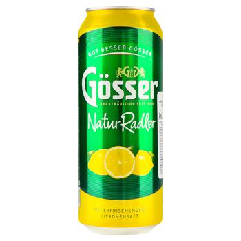 Пиво Gosser Natur Radler світле з лимонним смаком 2% 0,5л - купити, ціни на ЕКО Маркет - фото 1