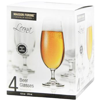 Набір келихів Maison Forine Leona Pilsner для пива 370мл 4шт