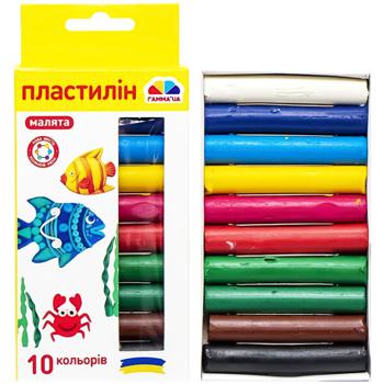 ПЛАСТИЛІН ДИТ. 10 КОЛ.. 100 Г - купить, цены на Auchan - фото 1