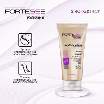 Бальзам-маска Fortesse Professional Strong&Thick укрепляющая для ослабленных волос, склонных к выпадению 200мл - купить, цены на NOVUS - фото 2