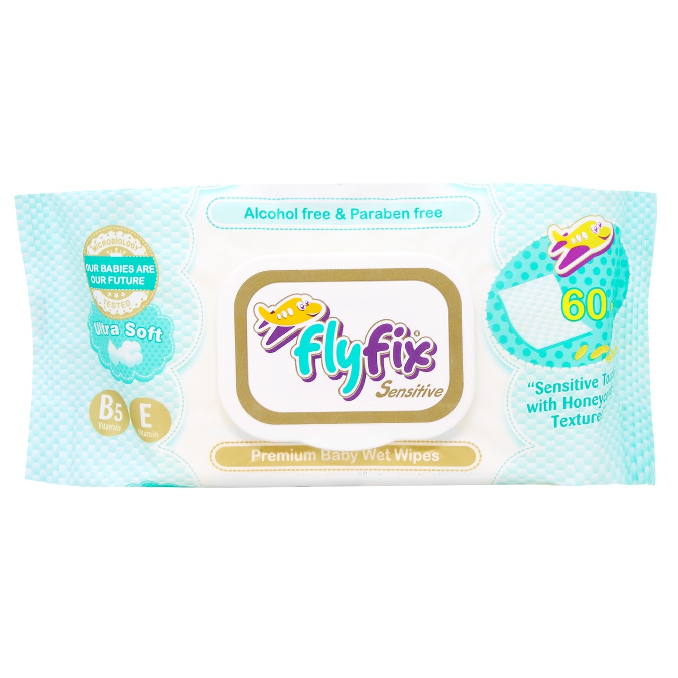 

Салфетки влажные детские FlyFix Sensitive 60шт