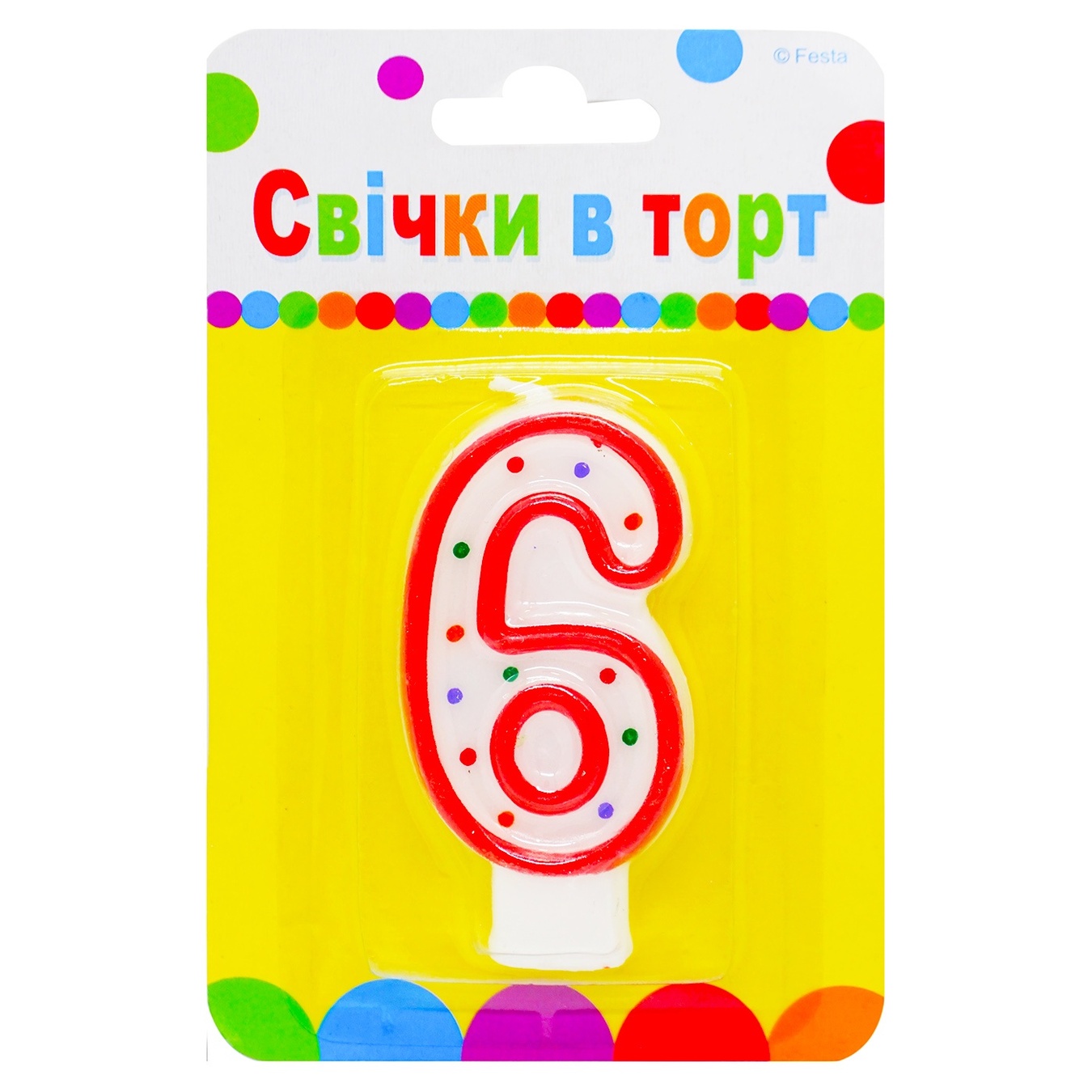 

Свеча для торта Party Favors Цифра 6