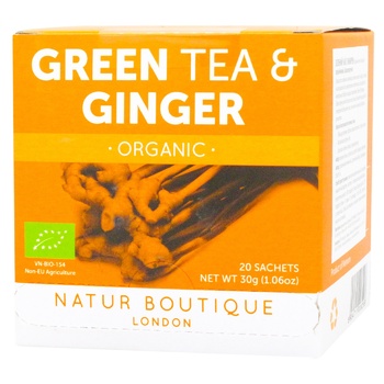 Natur Boutique Organic Green Tea with Ginger 2g*20pcs - buy, prices for ULTRAMARKET - photo 1