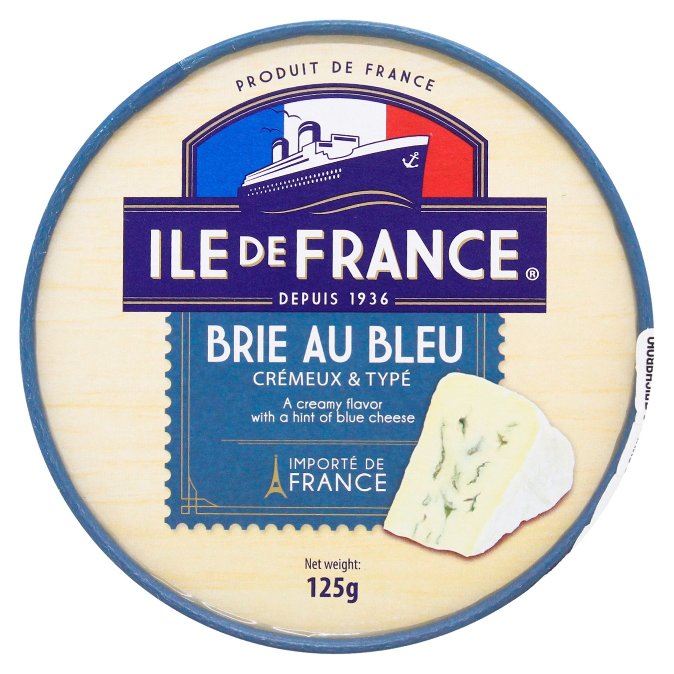 

Сыр Ile de France Brie au bleu мягкий 125г