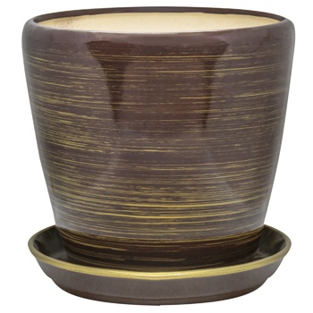 Gratsiya No.2 Gloss Chocolate-gold Flowerpot 4.5l - buy, prices for MegaMarket - photo 1