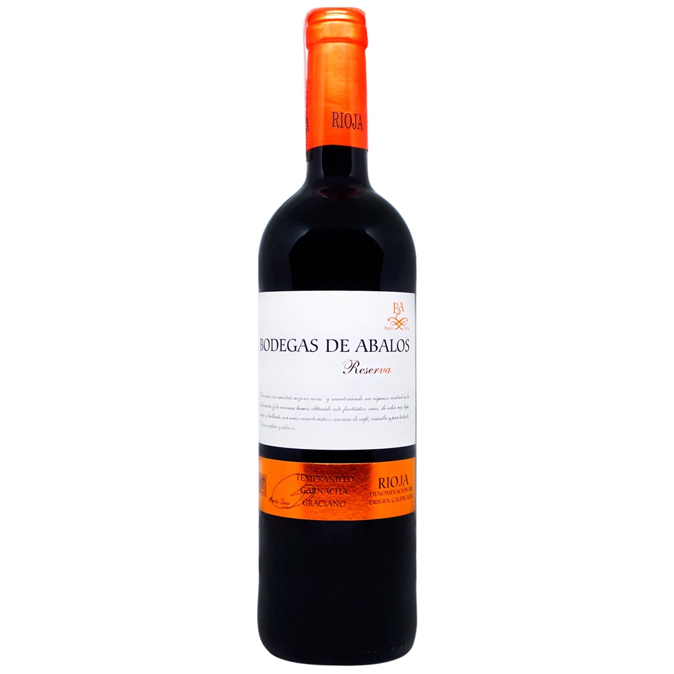 

Вино Bodegas de Abalos Rioja Reserva 2013 красное сухое 14% 0,75л
