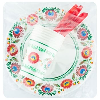 Unipak Vysyvanka Set of Disposable Dishes 6pcs - buy, prices for Auchan - photo 1