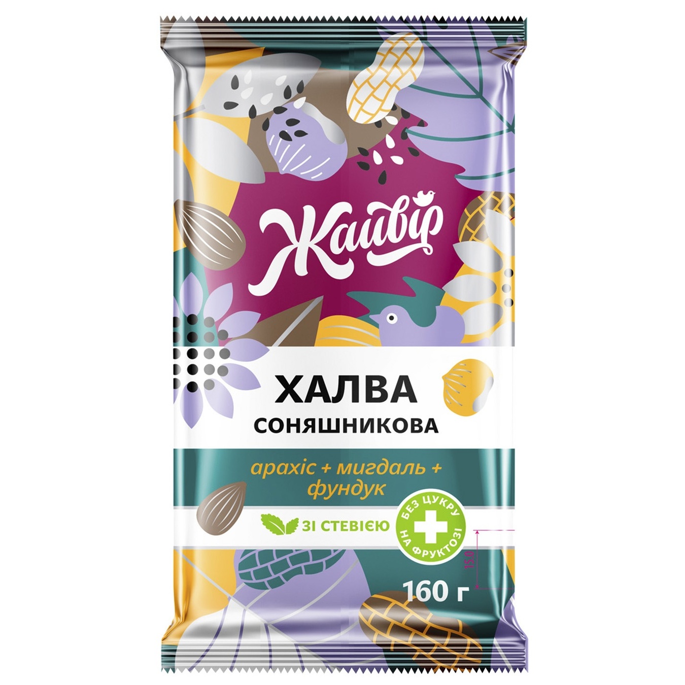 

Халва Жайвир ореховый микс на фруктозе со стевией 160г