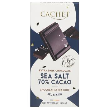 Cachet Dark  Сhocolate with Sea Salt 70% 100g - buy, prices for COSMOS - photo 1